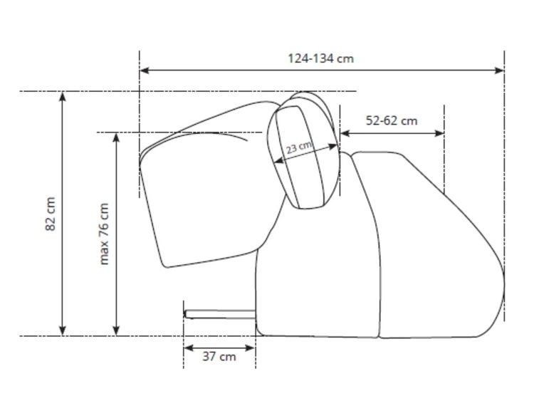 Kanapa z regulowanym oparciem, funkcją spania i pojemnikiem Figo Kremowa