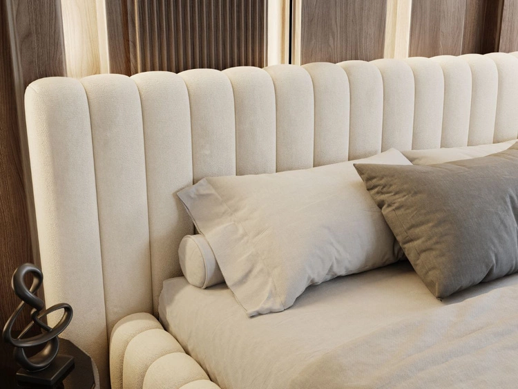 Łóżko tapicerowane z pojemnikiem i stelażem 140x200 Bliss Beżowe