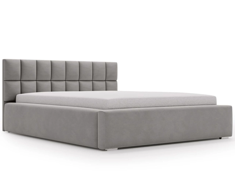 Łóżko tapicerowane z pojemnikiem i stelażem 180x200 Hugo Szare