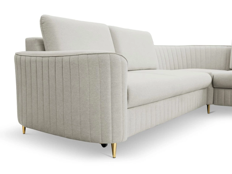 Narożnik L Lewy z funkcją spania i pojemnikiem Limon Jasny szary