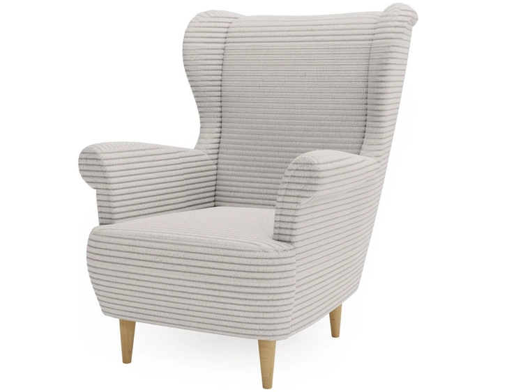 Fotel z podnóżkiem Roti Jasny szary