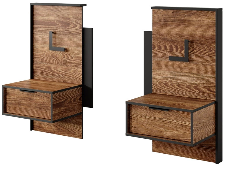 Zestaw mebli do sypialni Montreal Brązowy, Czarny