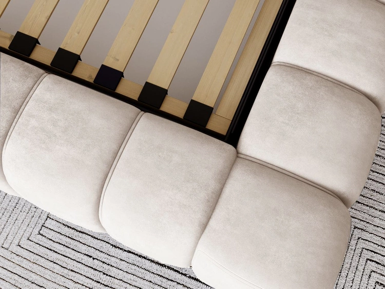 Łóżko tapicerowane z pojemnikiem na pościel i stelażem 120x200 Italia Kremowe