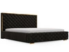 Łóżko tapicerowane z pojemnikiem i stelażem 140x200 Wave Czarny
