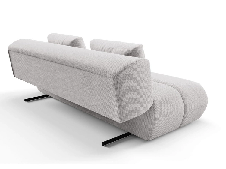 Kanapa z regulowanym oparciem, funkcją spania i pojemnikiem Figo Szara