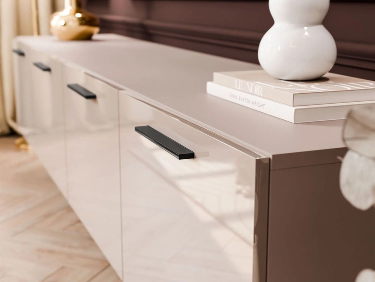 Szafka RTV wisząca pod telewizor z drzwiczkami i oświetleniem LED 200 cm Noaé Kaszmir