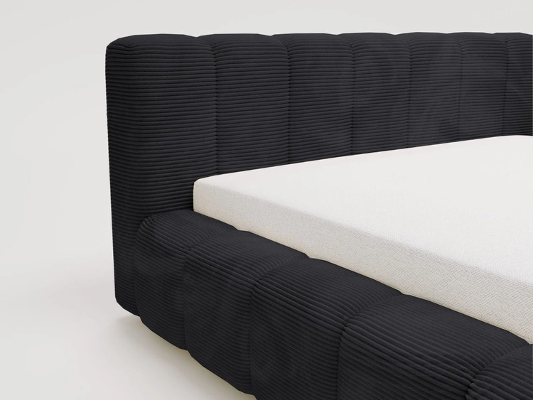 Łóżko tapicerowane z pojemnikiem na pościel 180x200 Ibiza Czarne