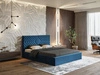 Łóżko tapicerowane z pojemnikiem i stelażem 120x200 Loris Ciemnoniebieskie