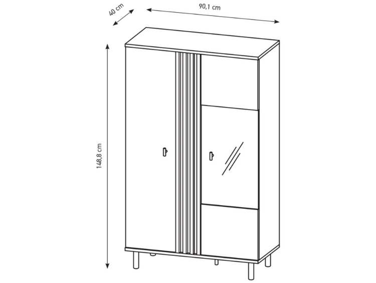 Witryna stojąca do salonu Malone Dąb Artisan, Antracyt