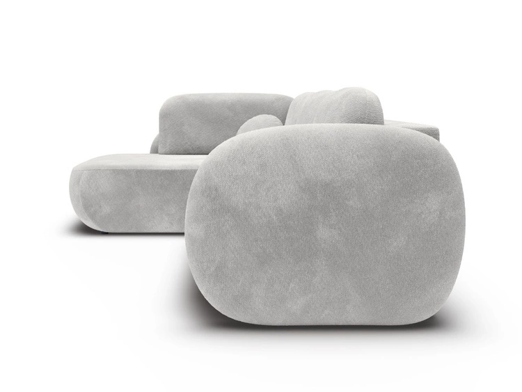 Narożnik z funkcją spania i pojemnikiem Lewy Carino Jasnoszary