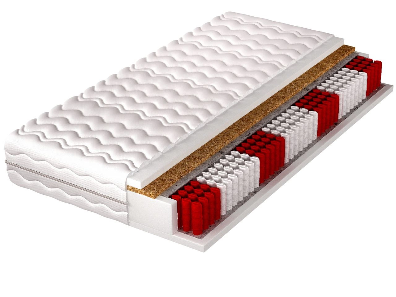 Materac kieszeniowy multipocket z matą kokosową Lunaro 200x200