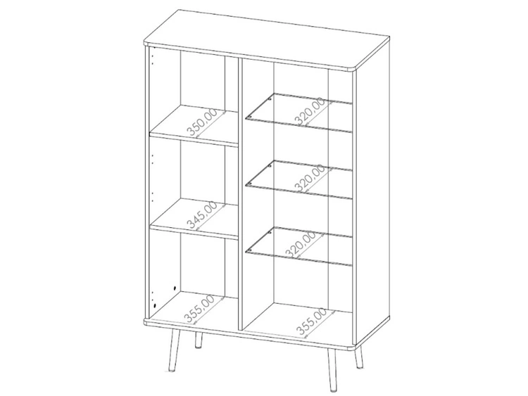 Witryna stojąca do salonu Nemi Brązowa