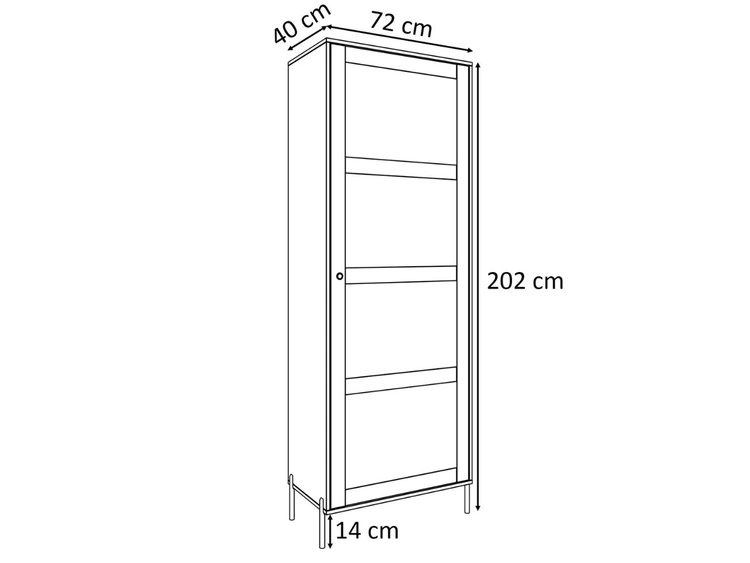 Witryna wąska stojąca w stylu boho Bellance czarna