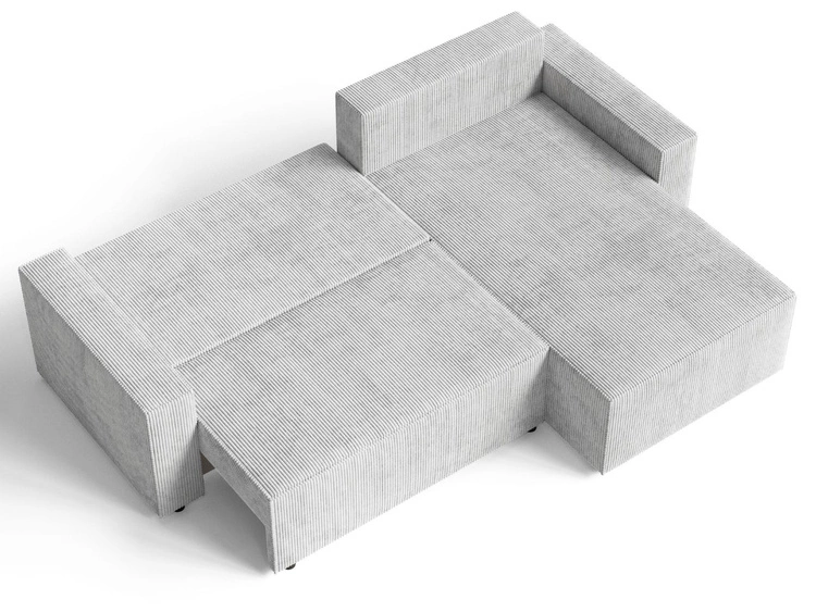 Narożnik L uniwersalny z funkcją spania i pojemnikiem Nivo Szary