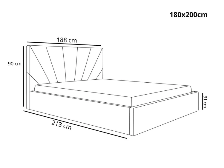 Łóżko tapicerowane z pojemnikiem i stelażem 180x200 Orlo ciemnozielone