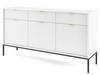 Komoda z drzwiami i szufladami Amber biała na czarnych nogach
