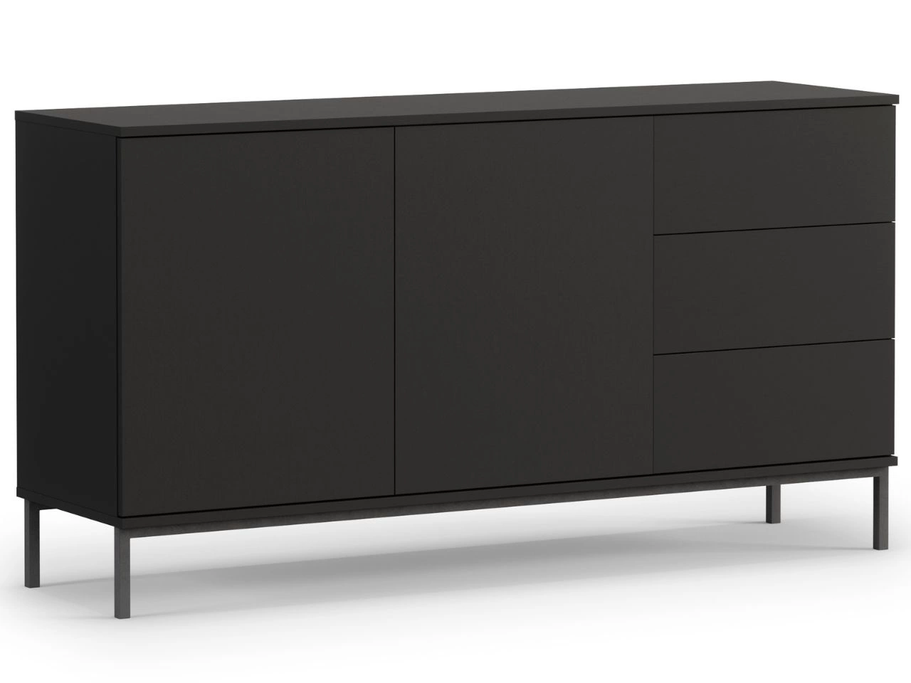Komoda z drzwiami i szufladami Soroko Czarna