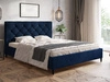 Łóżko tapicerowane ze stelażem 140x200 Tril Ciemny niebieski