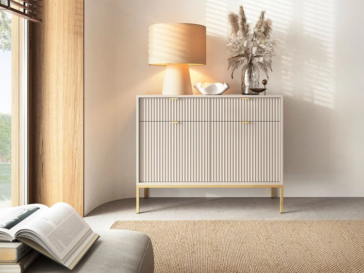 Zestaw mebli do salonu Amber Kaszmir na złotych nogach