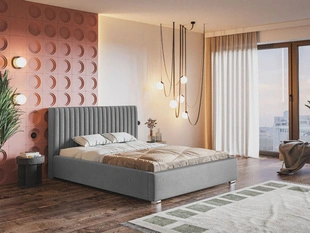 Łóżko tapicerowane z pojemnikiem i stelażem 120x200 Toscania Szare