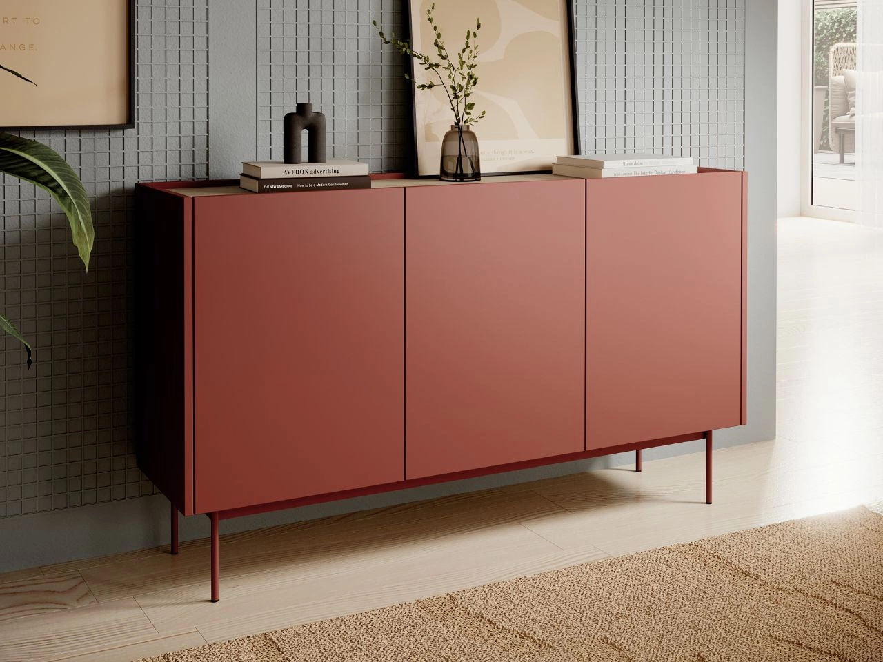 Komoda z drzwiami Casino czerwona