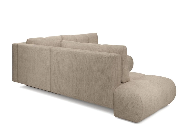 Narożnik z funkcją spania i pojemnikiem Lewy Kair Jasnobrązowy