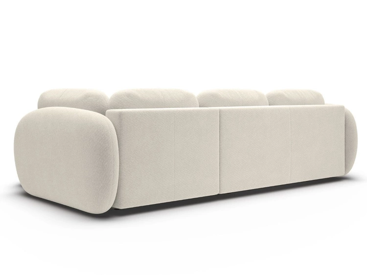 Narożnik z funkcją spania i pojemnikiem Prawy Carino Kremowy