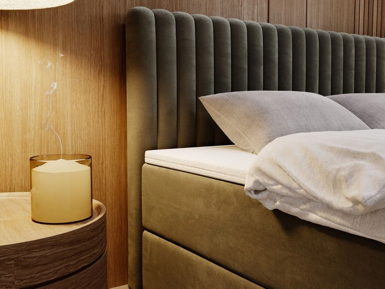 Łóżko kontynentalne z pojemnikiem na pościel 180x200 Marbella ciemnoszare