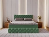 Łóżko kontynentalne z pojemnikiem na pościel 160x200 cm Canolo Zielone