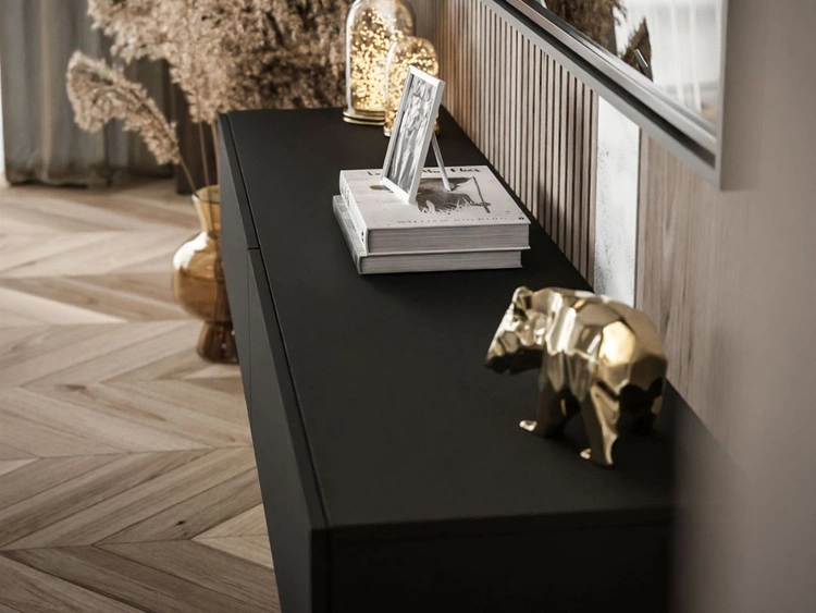 Szafka RTV dwudrzwiowa wisząca 175 cm Sorelle czarny mat