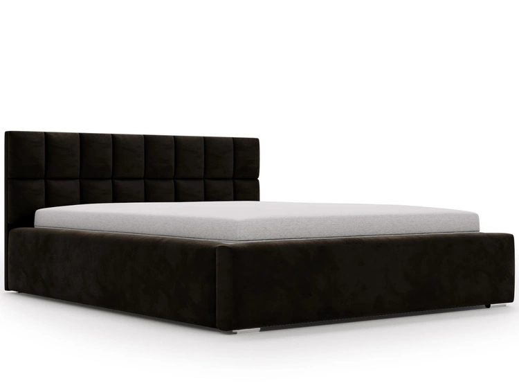 Łóżko tapicerowane z pojemnikiem i stelażem 160x200 Hugo Czarne