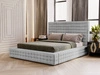 Łóżko tapicerowane z pojemnikiem i stelażem 160x200 Jasnoszare