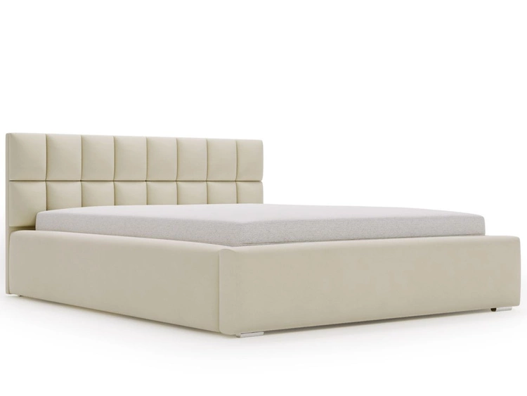 Łóżko tapicerowane z pojemnikiem i stelażem 180x200 Hugo Beżowe