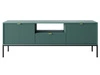 Szafka pod telewizor z szufladami i drzwiczkami Amber zielona na czarnych nogach
