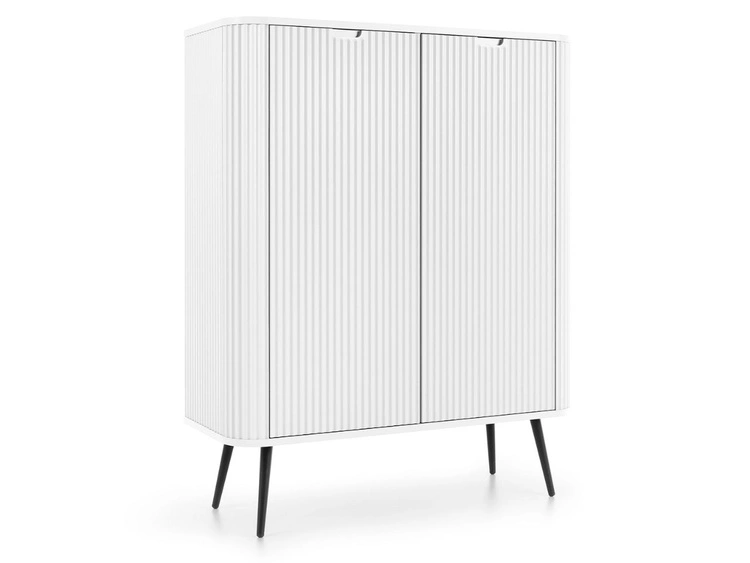 Komoda z drzwiami na złotych nogach Viva Biała