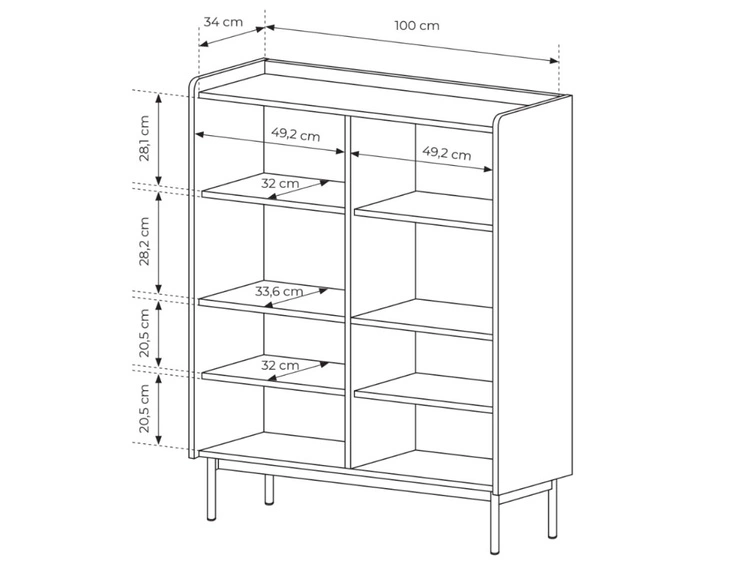 Komoda z drzwiami Abios Beżowy, Dąb Scandi