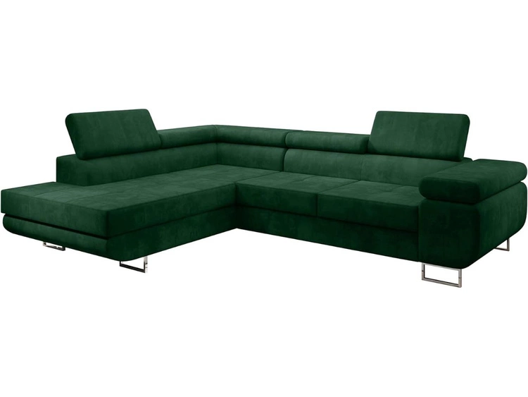 Narożnik lewy z funkcją spania i pojemnikiem Solam L Zielony