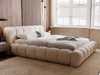 Łóżko tapicerowane z pojemnikiem na pościel 140x200 Doria Beżowe