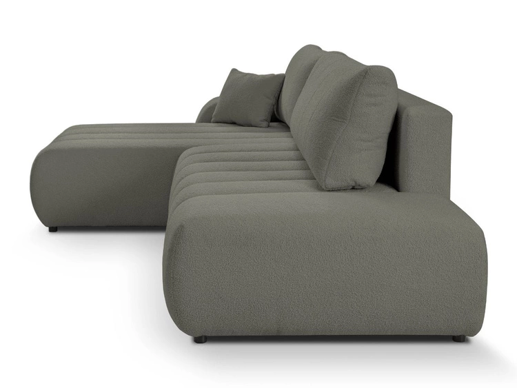 Narożnik z pojemnikiem i funkcją spania Prawy Adoro Szary