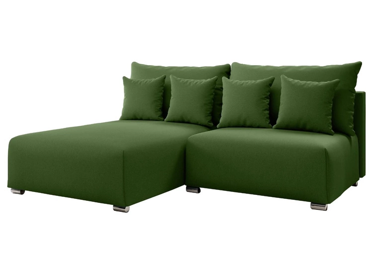 Narożnik L Lewy z funkcją spania i pojemnikiem Ronni Zielony