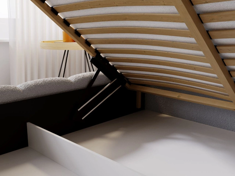 Łóżko tapicerowane z pojemnikiem i stelażem 120x200 Cloud jasnoszare