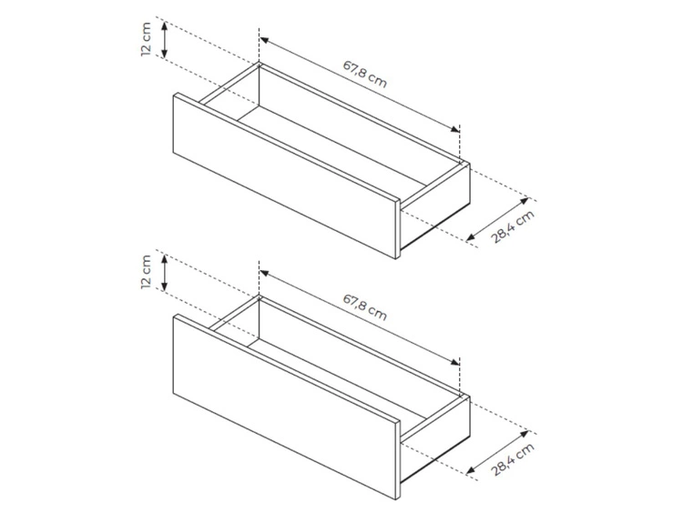 Komoda z sześcioma szufladami 160 cm Fascino Dąb Cremona, czarny