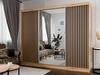 Szafa przesuwna z lustrem i lamelami 250 cm Loreto Dąb Craft Złoty, Czarna