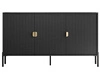 Komoda trzydrzwiowa szeroka, ze złotymi uchwytami Orlean czarny mat