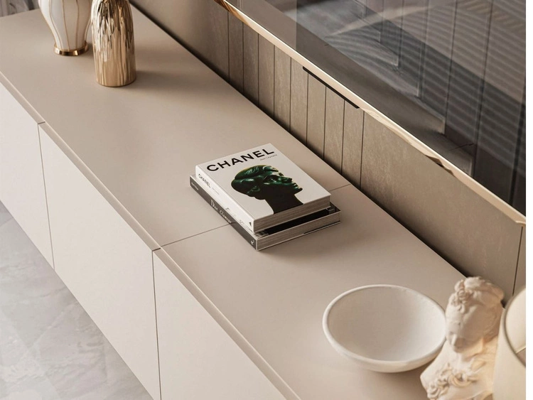 Wisząca szafka RTV pod telewizor z drzwiczkami 200 cm Nodoo Kaszmir