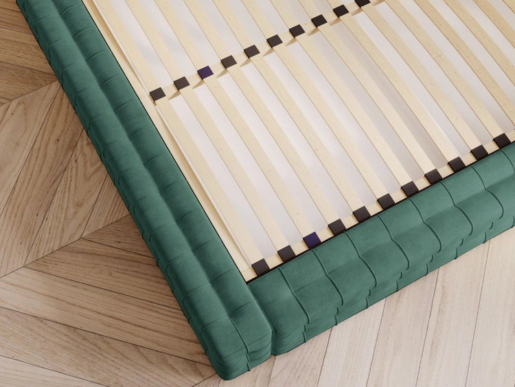 Łóżko tapicerowane z pojemnikiem i stelażem 160x200 Barbados Zielone