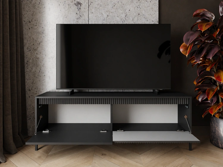 Szafka pod telewizor z drzwiczkami 153 cm Sorano Czarna