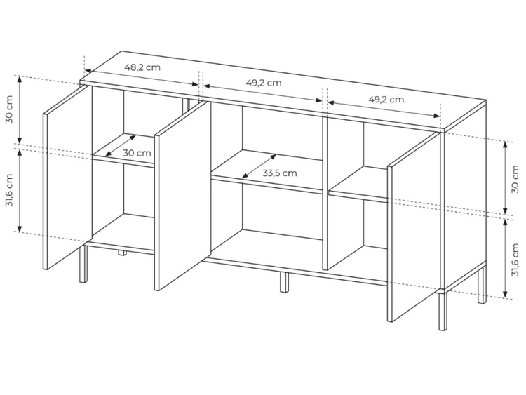 Komoda z drzwiami 153 cm Dego Beżowa