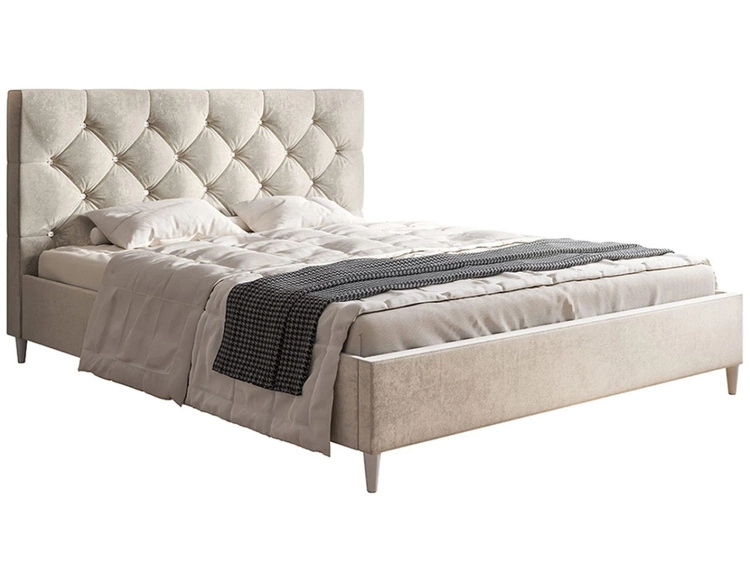 Łóżko tapicerowane ze stelażem 160x200 Tril Beżowe