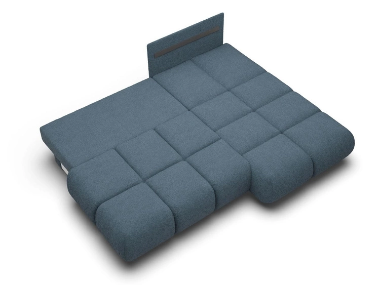 Narożnik z funkcją spania i pojemnikiem Prawy Milet Ciemnoniebieski